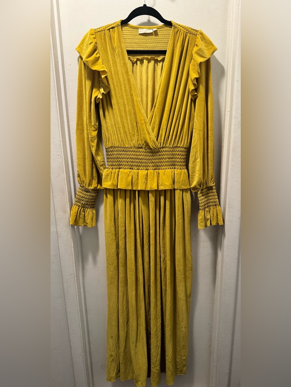 Happy X Nature Velvet Long-Sleeve Maxi Dress